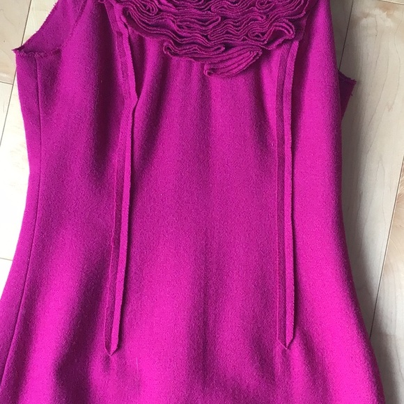 ❤️Sale 2/$40 Robert Rodriguez Statement Collar Wool dress, fuchsia, sz 2 - Picture 6 of 6